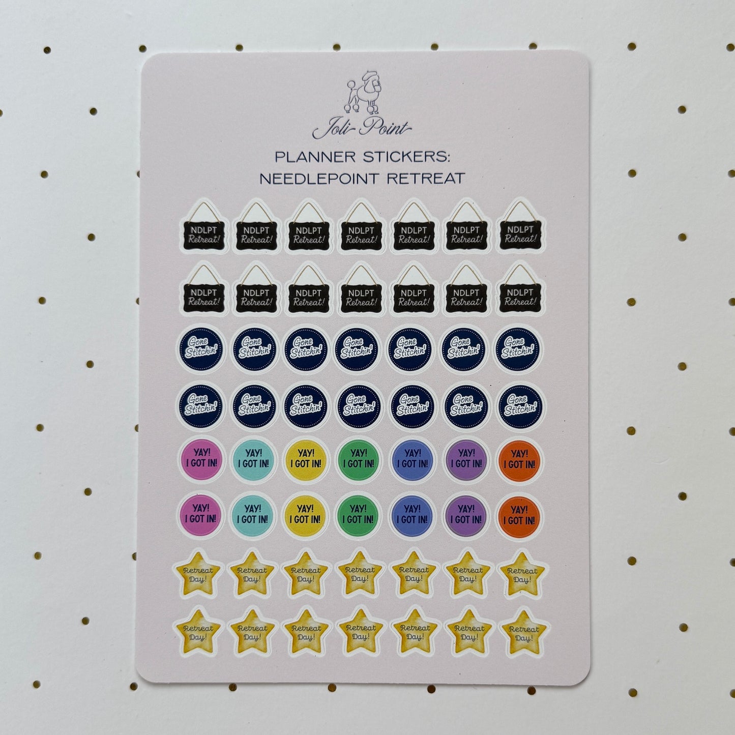 Needlepoint Retreat Planner Stickers