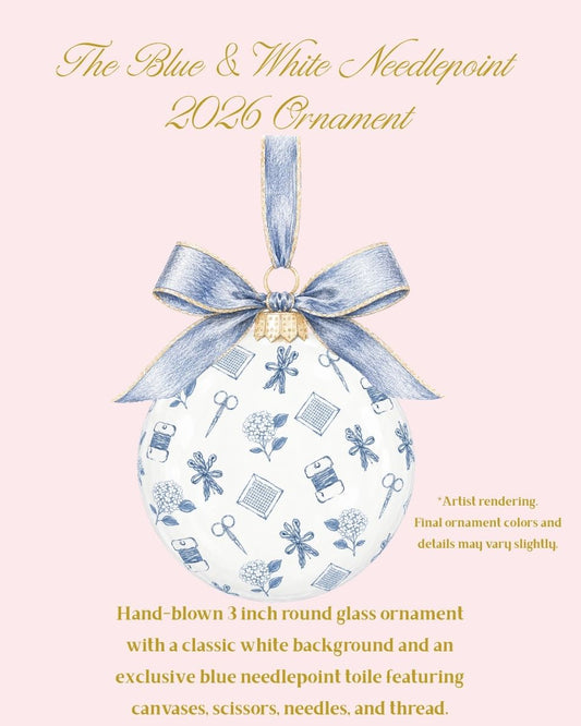 The Blue & White Needlepoint 2026 Ornament