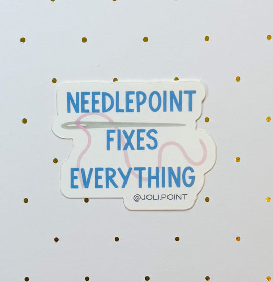 Needlepoint Fixes Everything Sticker