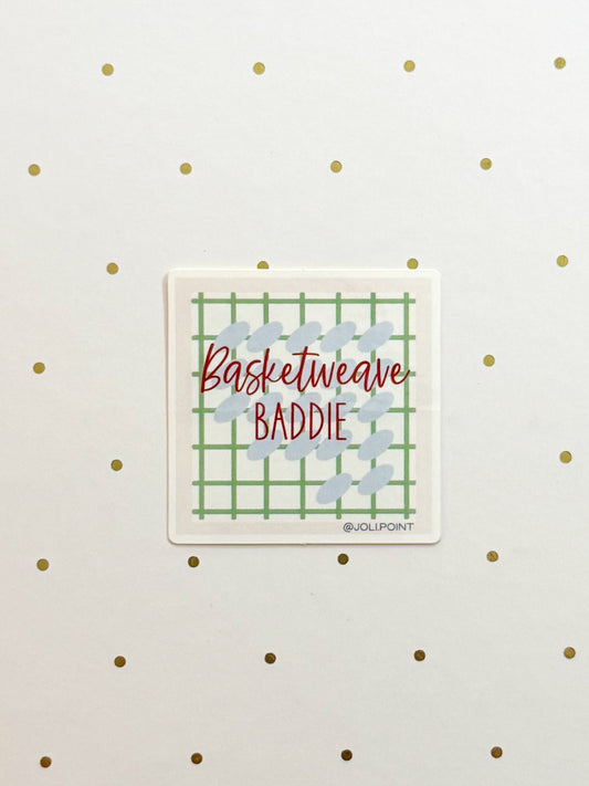 Basketweave Baddie Sticker