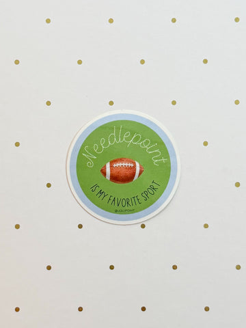 Needlepoint Is My Favorite Sport: Football Sticker