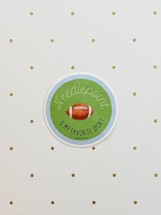 Needlepoint Is My Favorite Sport: Football Sticker