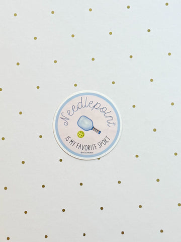 Needlepoint Is My Favorite Sport: Pickleball Sticker