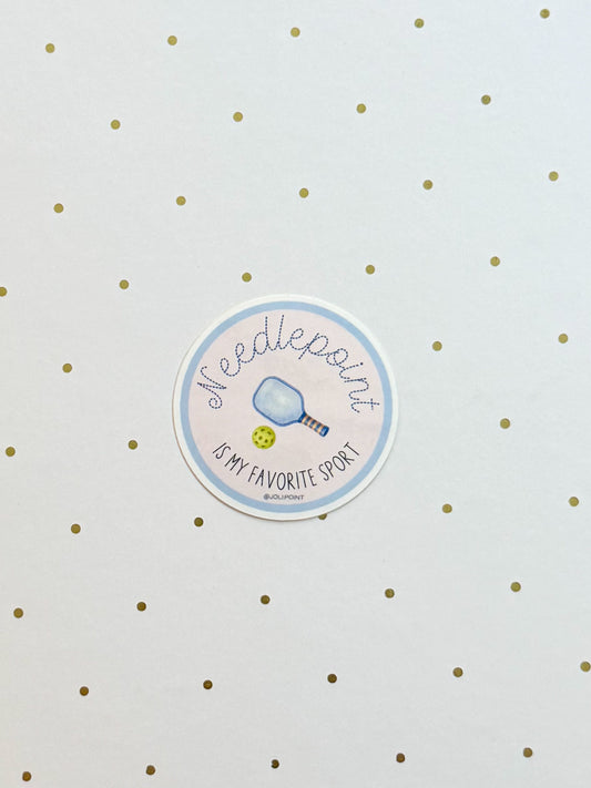 Needlepoint Is My Favorite Sport: Pickleball Sticker