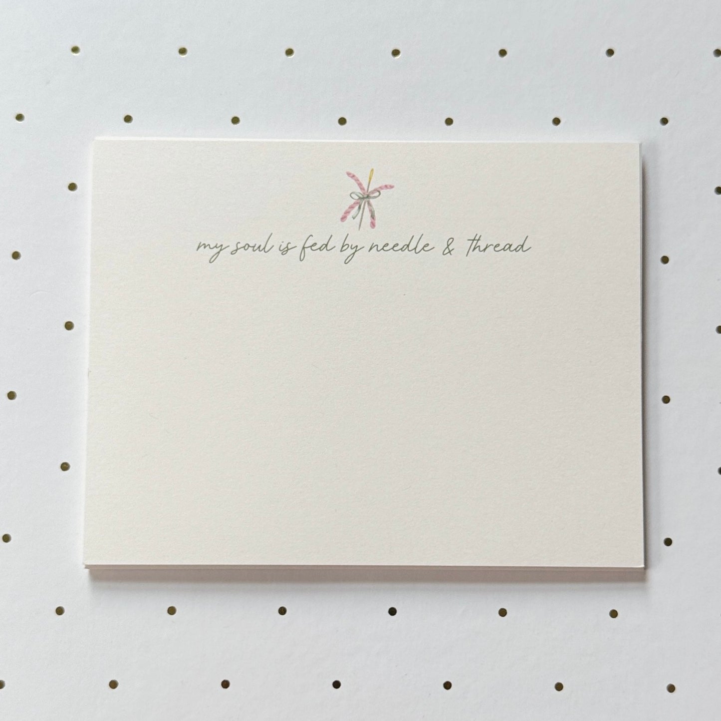My Soul is Fed by Needle & Thread notecard (Set of 10)