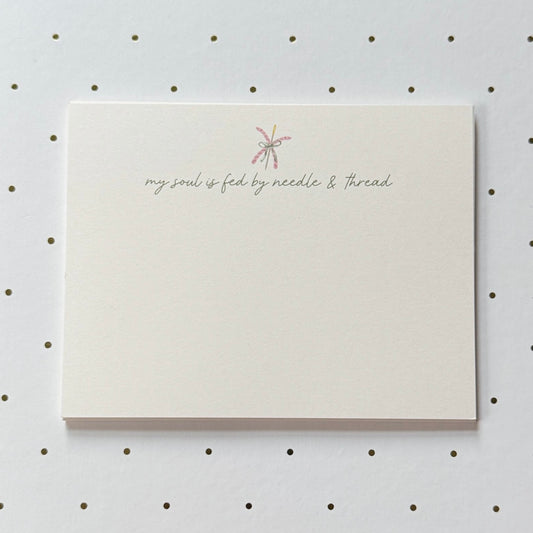 My Soul is Fed by Needle & Thread notecard (Set of 10)