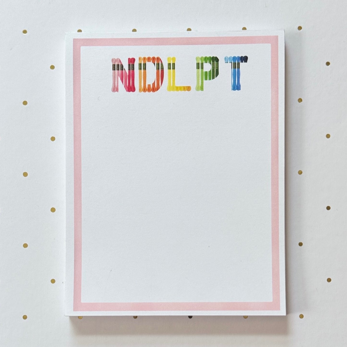 NDLPT in Rainbow Threads Notepad