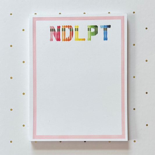 NDLPT in Rainbow Threads Notepad