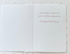 White birthday card with text on a polka dot background